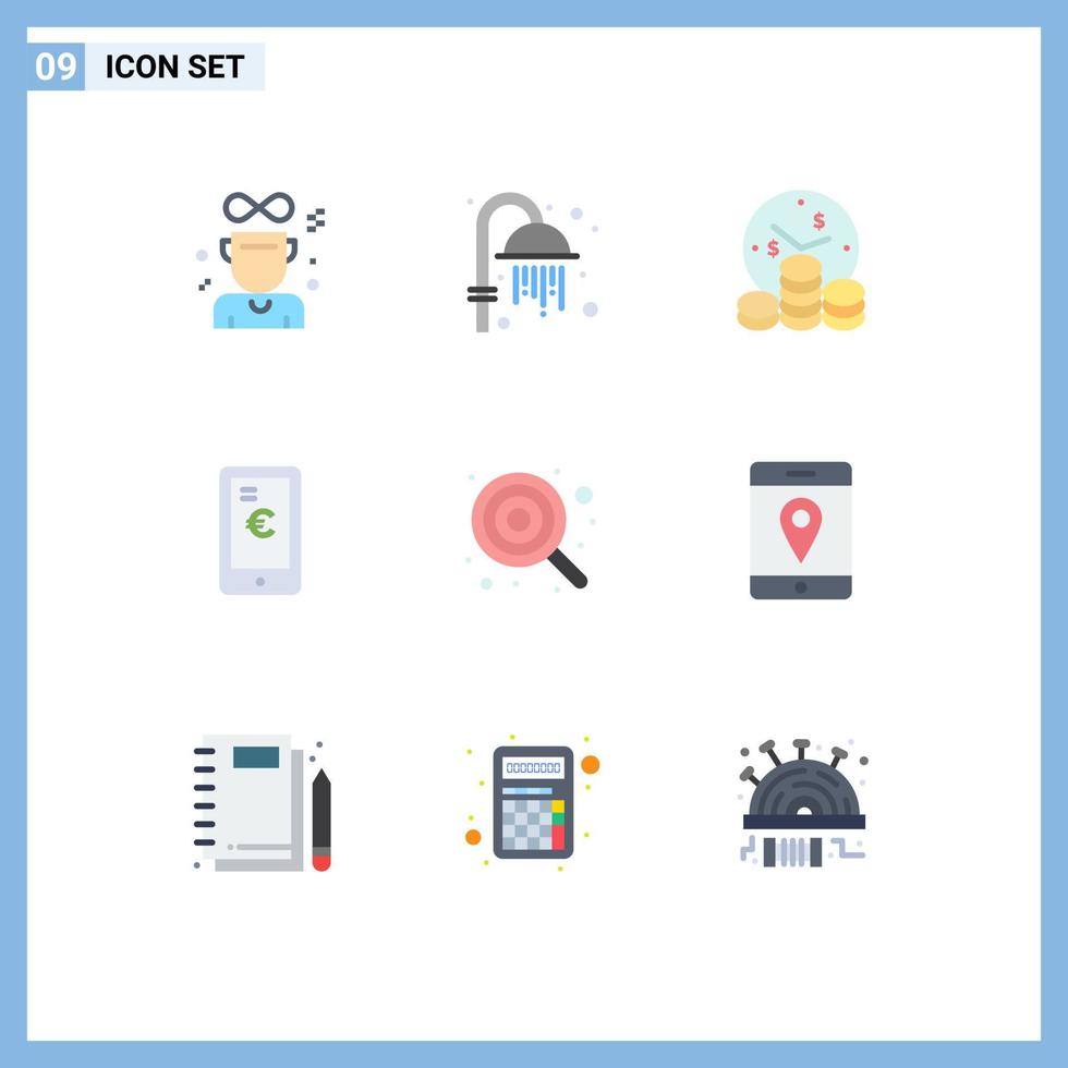 User Interface Pack of 9 Basic Flat Colors of cute baby investment shopping payment Editable Vector Design Elements