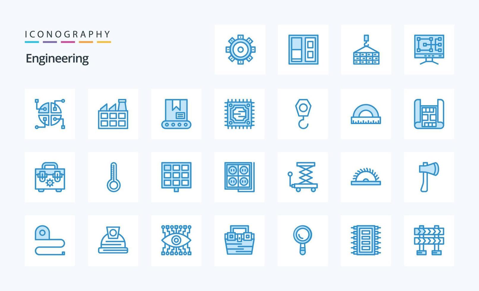 25 Engineering Blue icon pack vector