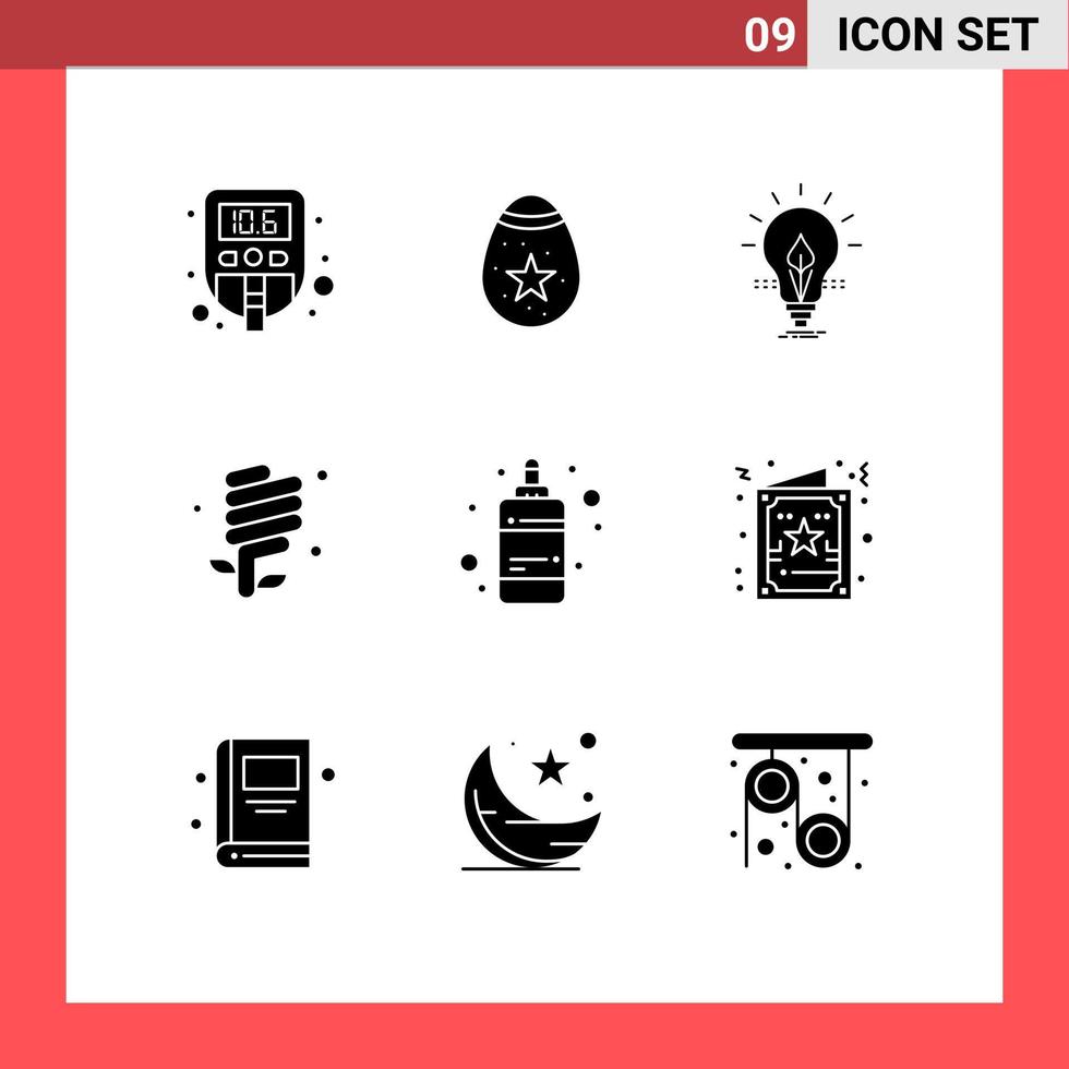 9 Creative Icons Modern Signs and Symbols of green environment bulb ecology light Editable Vector Design Elements