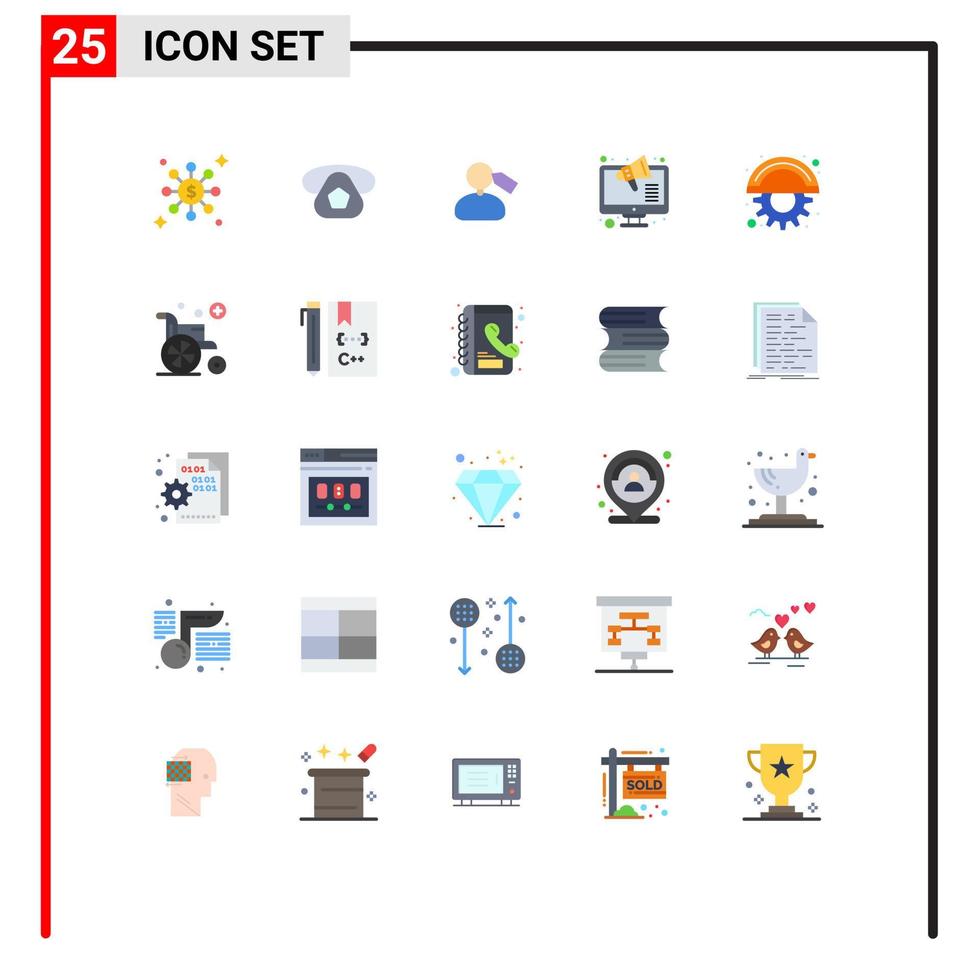 25 Universal Flat Color Signs Symbols of line blades mark store online Editable Vector Design Elements
