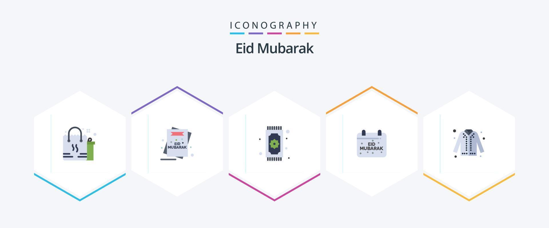 Eid Mubarak 25 Flat icon pack including mubarak. calendar. mubarak. eid. namaz vector