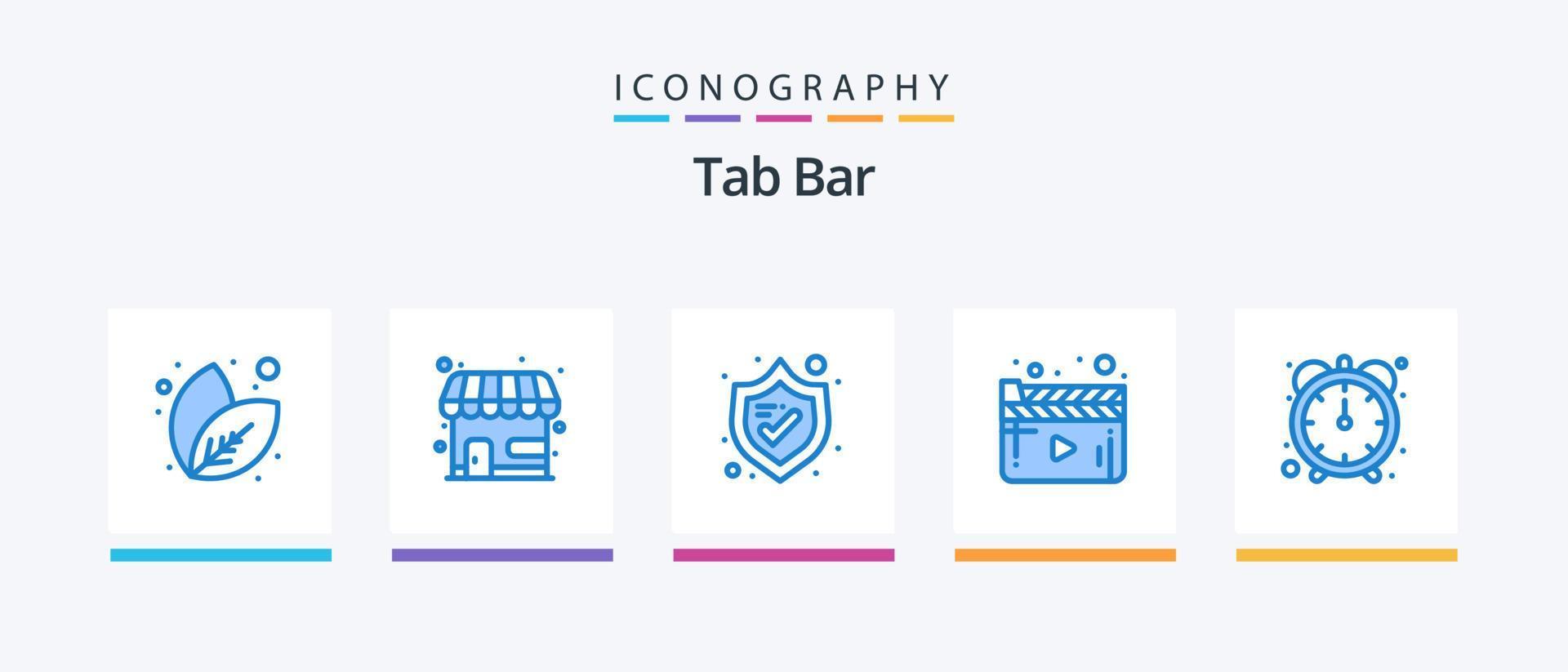 lengüeta bar azul 5 5 icono paquete incluso . productividad. seguridad. eficiencia. jugador. creativo íconos diseño vector