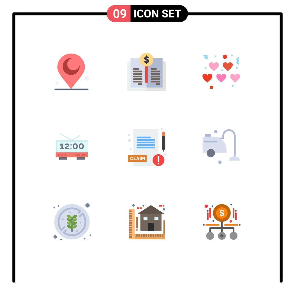 9 Creative Icons Modern Signs and Symbols of clean report love medical time Editable Vector Design Elements