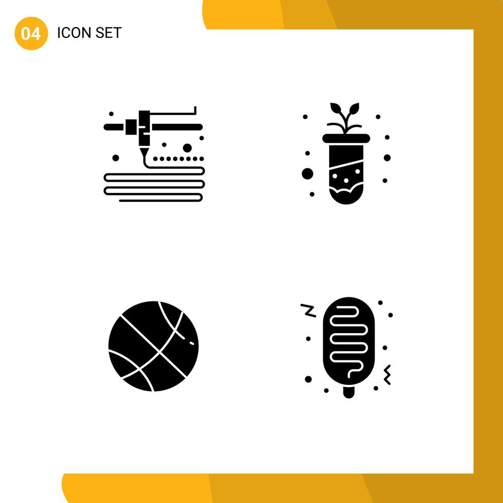 4 Universal Solid Glyphs Set for Web and Mobile Applications modeling hotdog education sport fast Editable Vector Design Elements