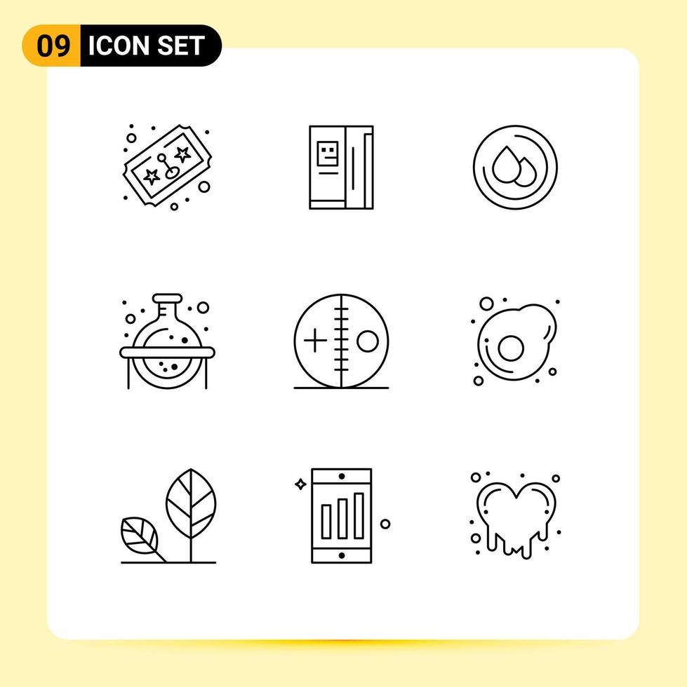 Modern Set of 9 Outlines and symbols such as halloween costume medical study flask Editable Vector Design Elements