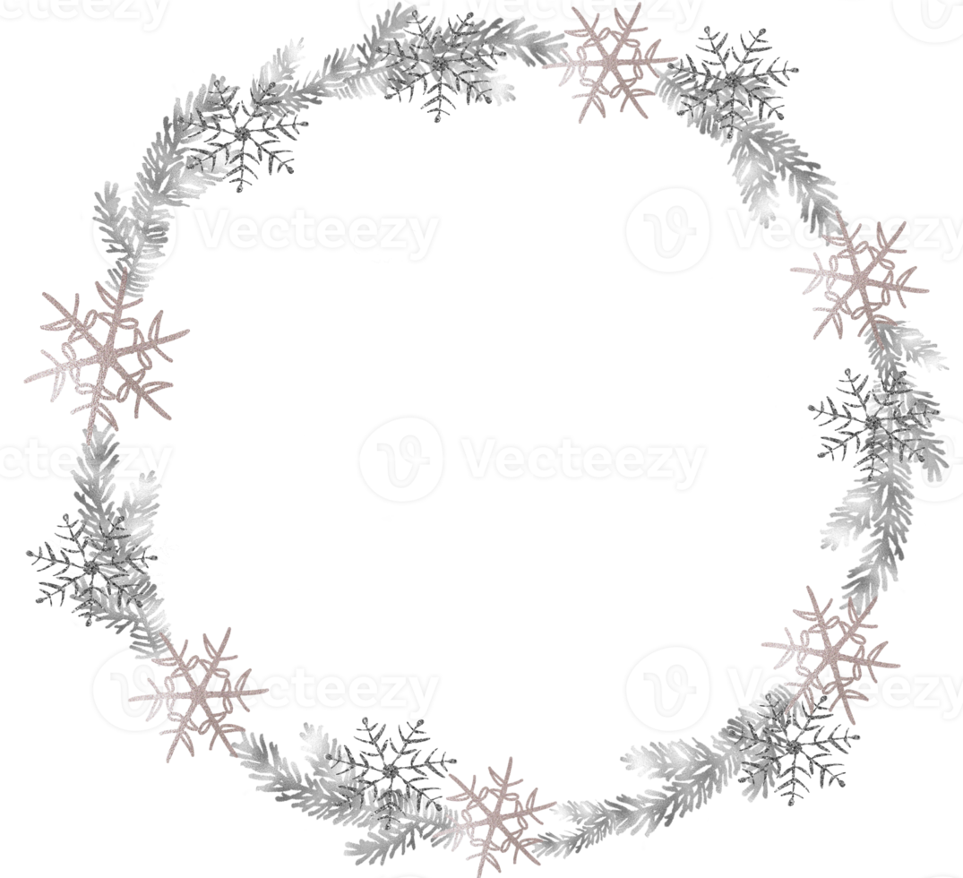 Natale telaio con blu i fiocchi di neve png