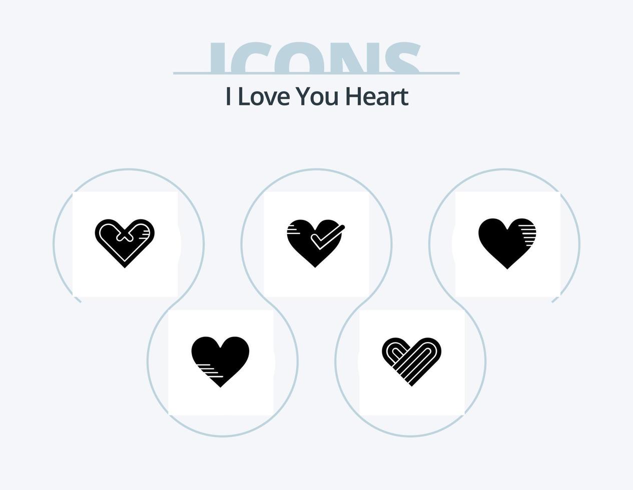 Heart Glyph Icon Pack 5 Icon Design. heart. good. love. ok. heart vector