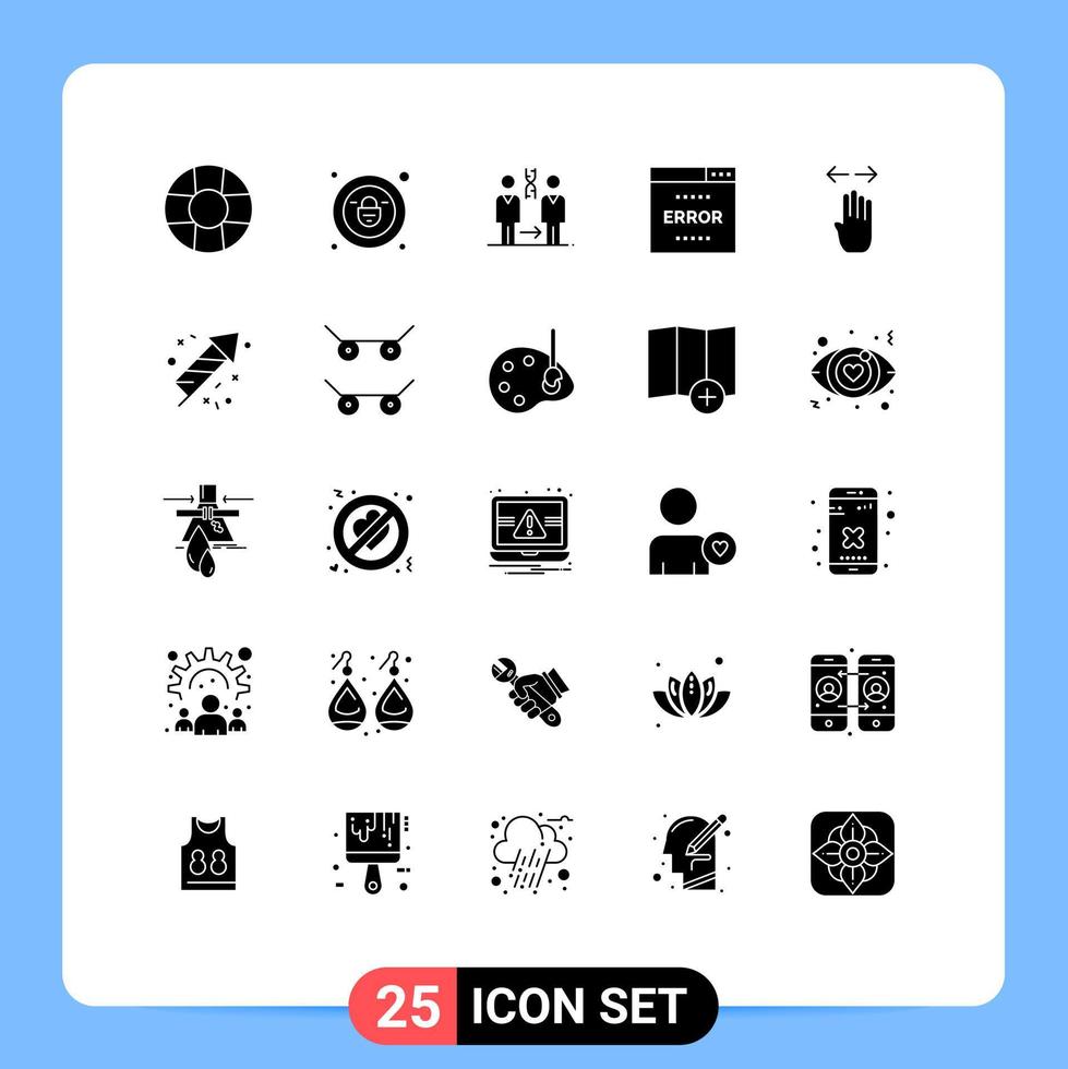 25 Universal Solid Glyph Signs Symbols of finger four hospital search optimization Editable Vector Design Elements