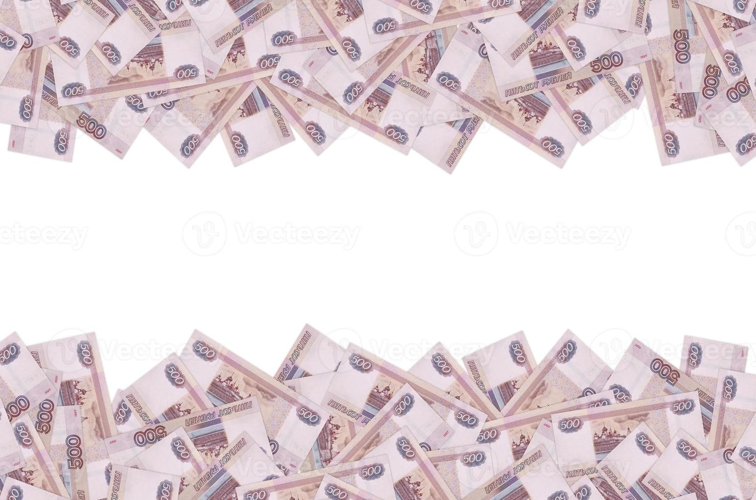 Russian 500 rubles banknote closeup macro bill pattern photo