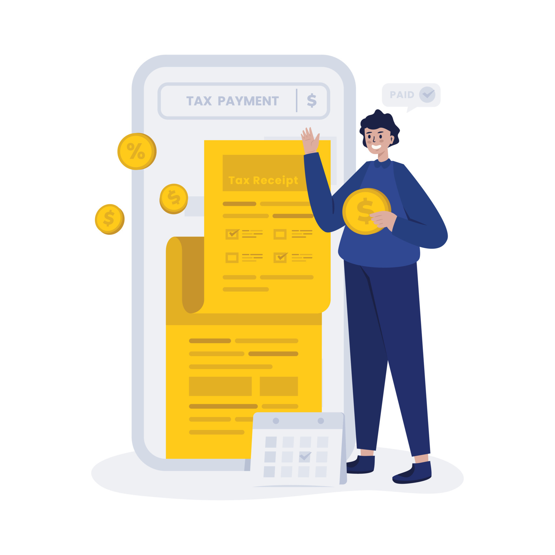 Pay taxes online illustration 19653218 Vector Art at Vecteezy