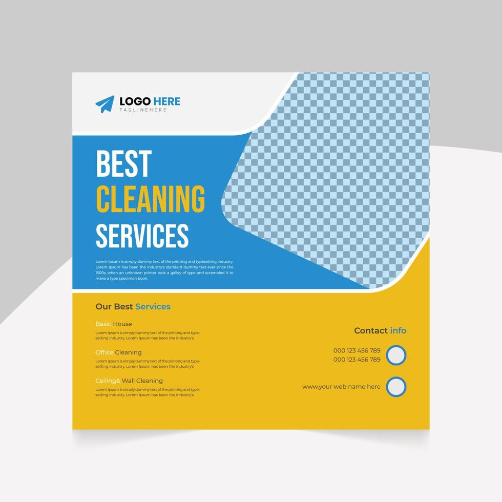 Best Home Cleaning Service Social Media Post Or Banner Design Template vector