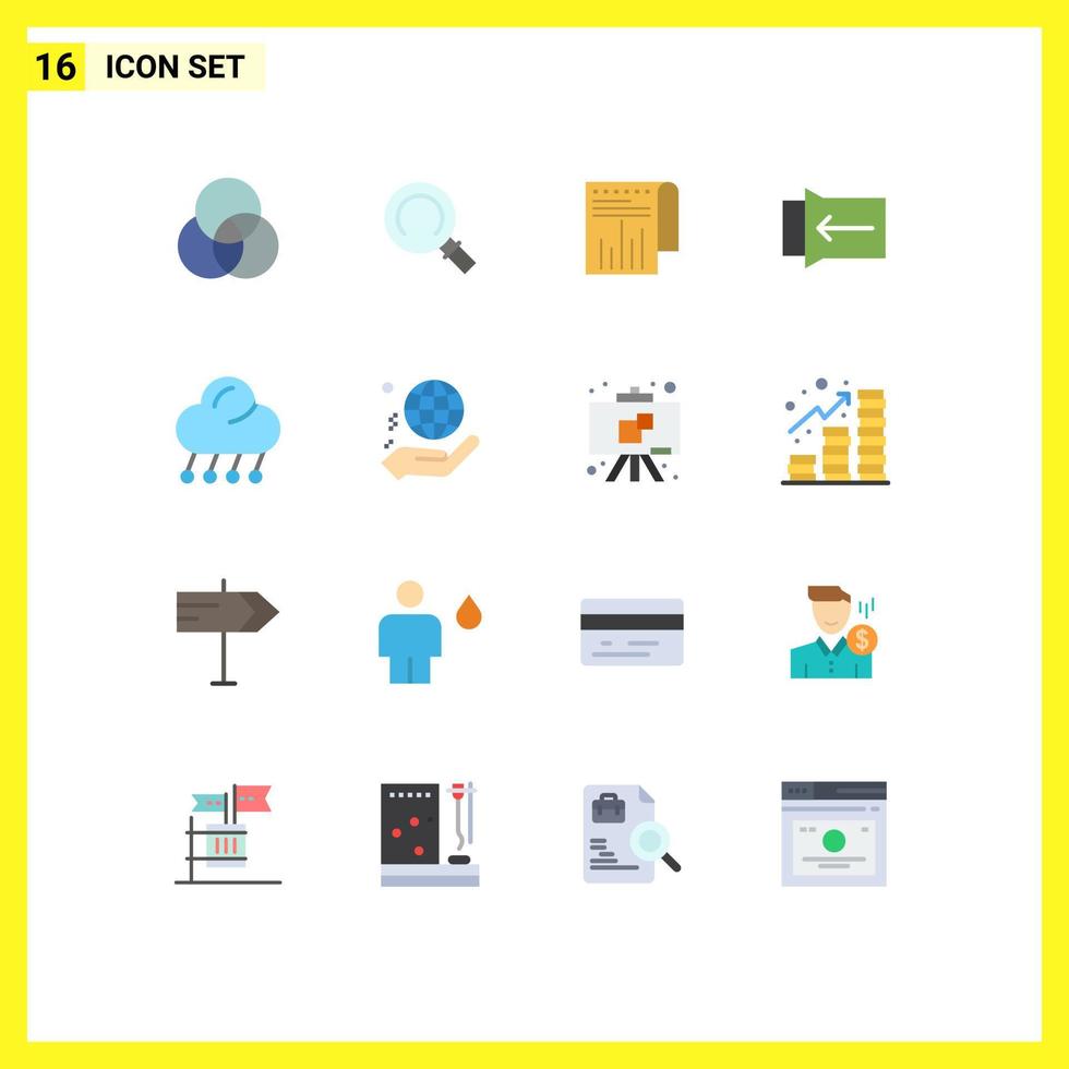 16 Thematic Vector Flat Colors and Editable Symbols of weather moon modern cloud touch Editable Pack of Creative Vector Design Elements