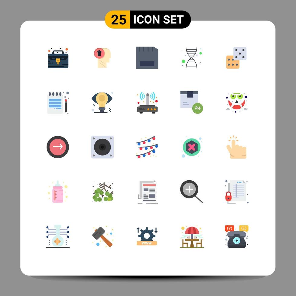 25 Flat Color concept for Websites Mobile and Apps genome dna mind hardware devices Editable Vector Design Elements