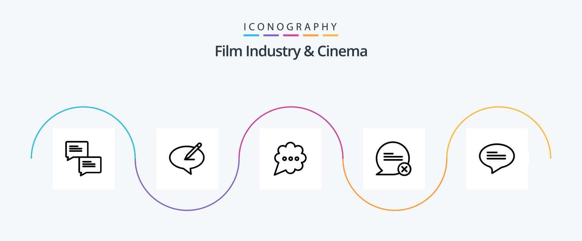 Cenima Line 5 Icon Pack Including messages. chat. bubble. interaction. communication vector