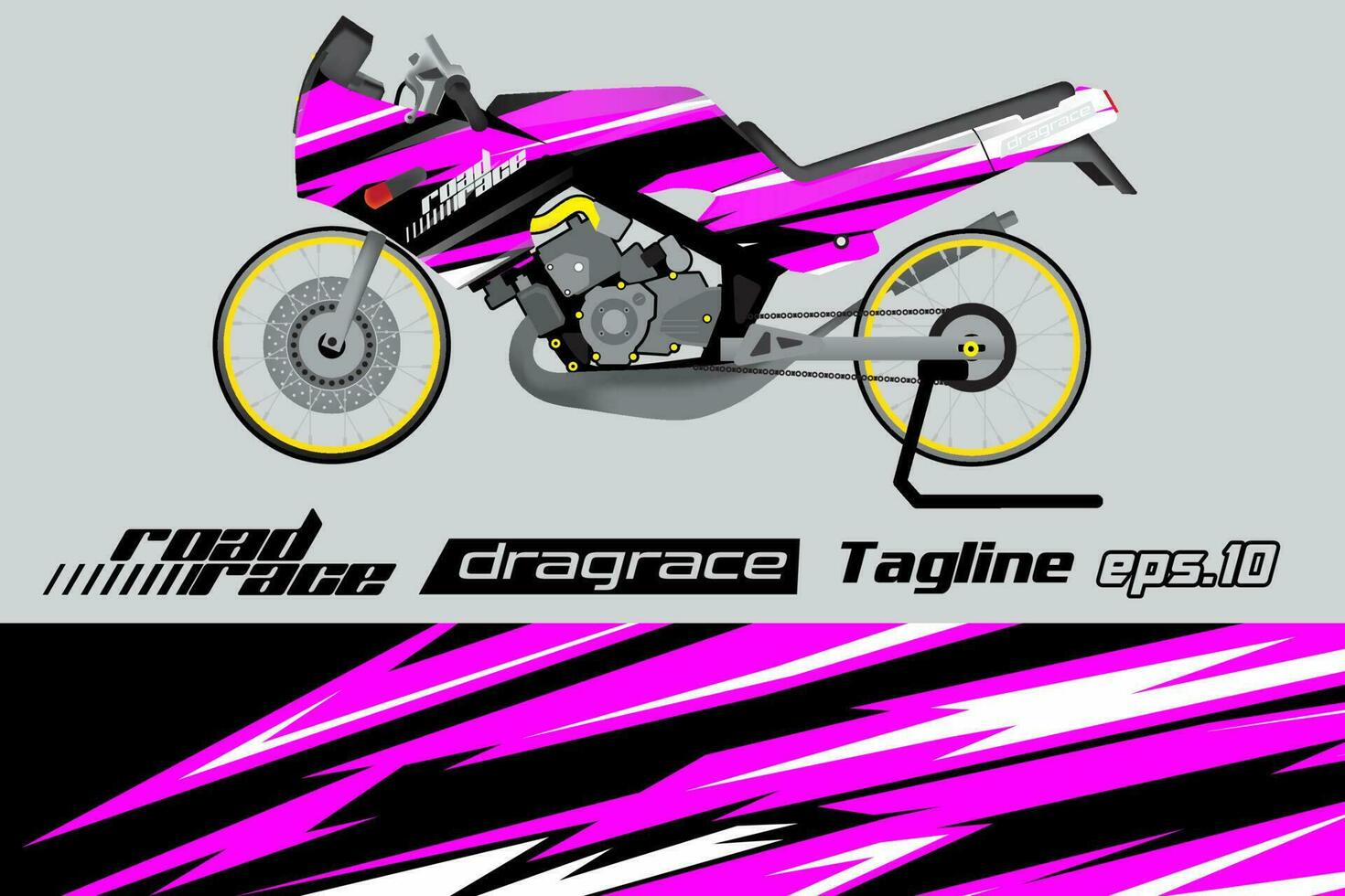 desain pembungkus stiker motor drag racing vektor penuh eps.10 vector