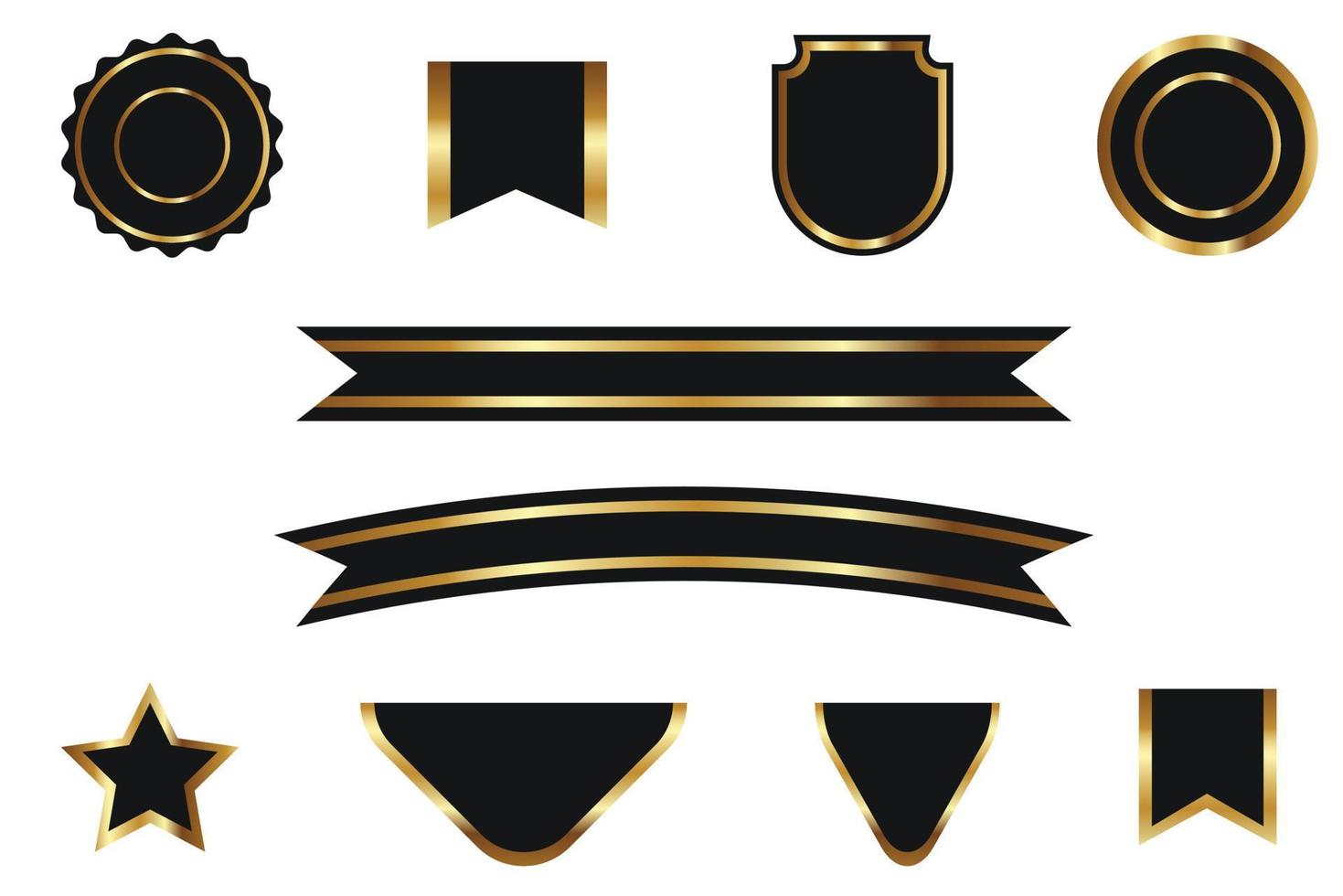 Set of classic Warranty Guarantee Gold Seal Ribbon Vintage Award insignia quality stamp design best guarantee premium product sale sticker tag warranty. vector