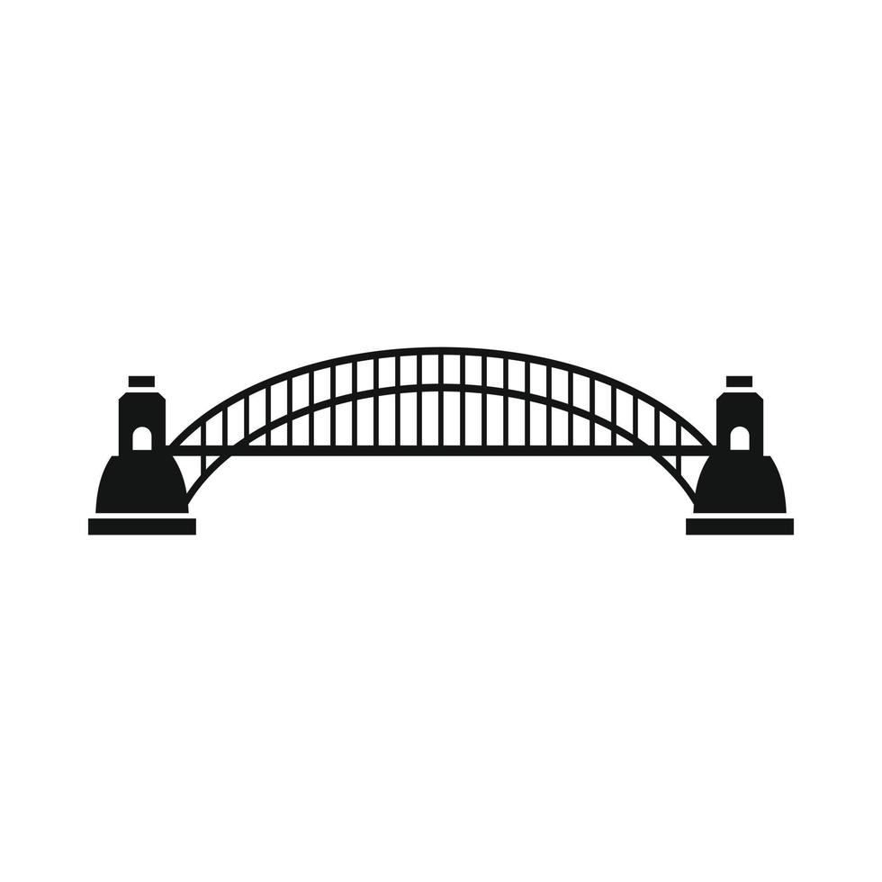 Sydney puerto puente icono, sencillo estilo vector