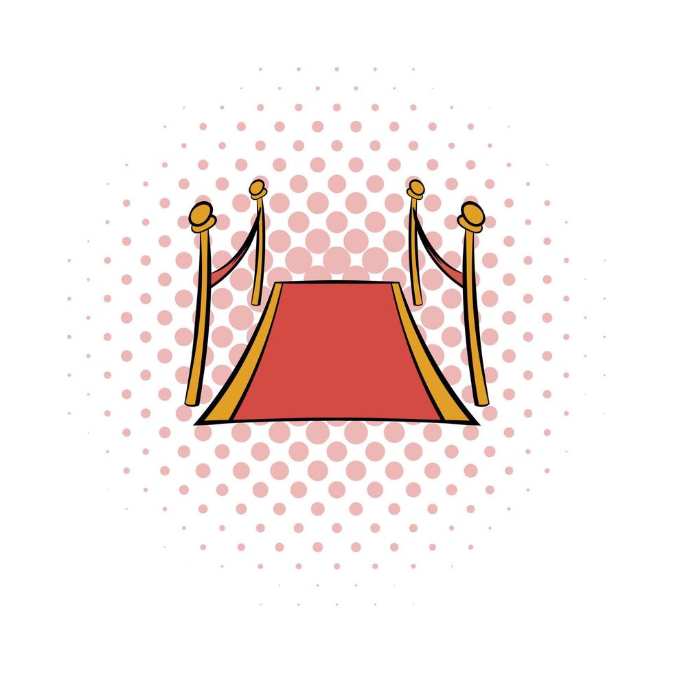 Red carpet comics icon vector