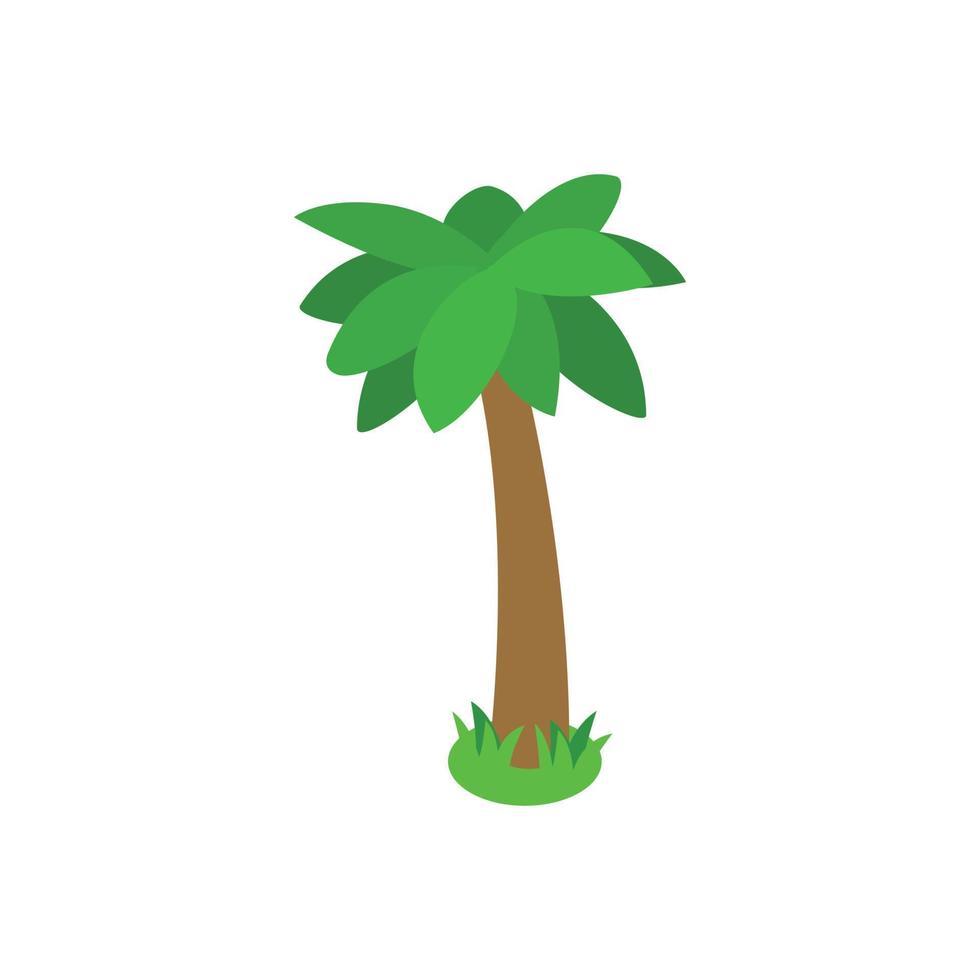 Single palm tree icon, isometric 3d style vector