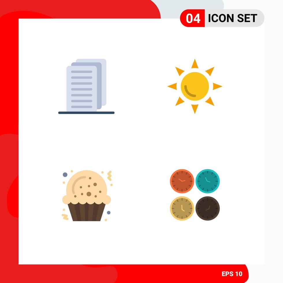 4 4 usuario interfaz plano icono paquete de moderno señales y símbolos de negocio reloj playa Navidad relojes editable vector diseño elementos