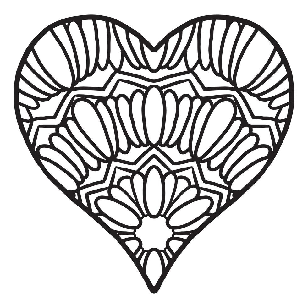 Cute Love Heart doodle pattern vector