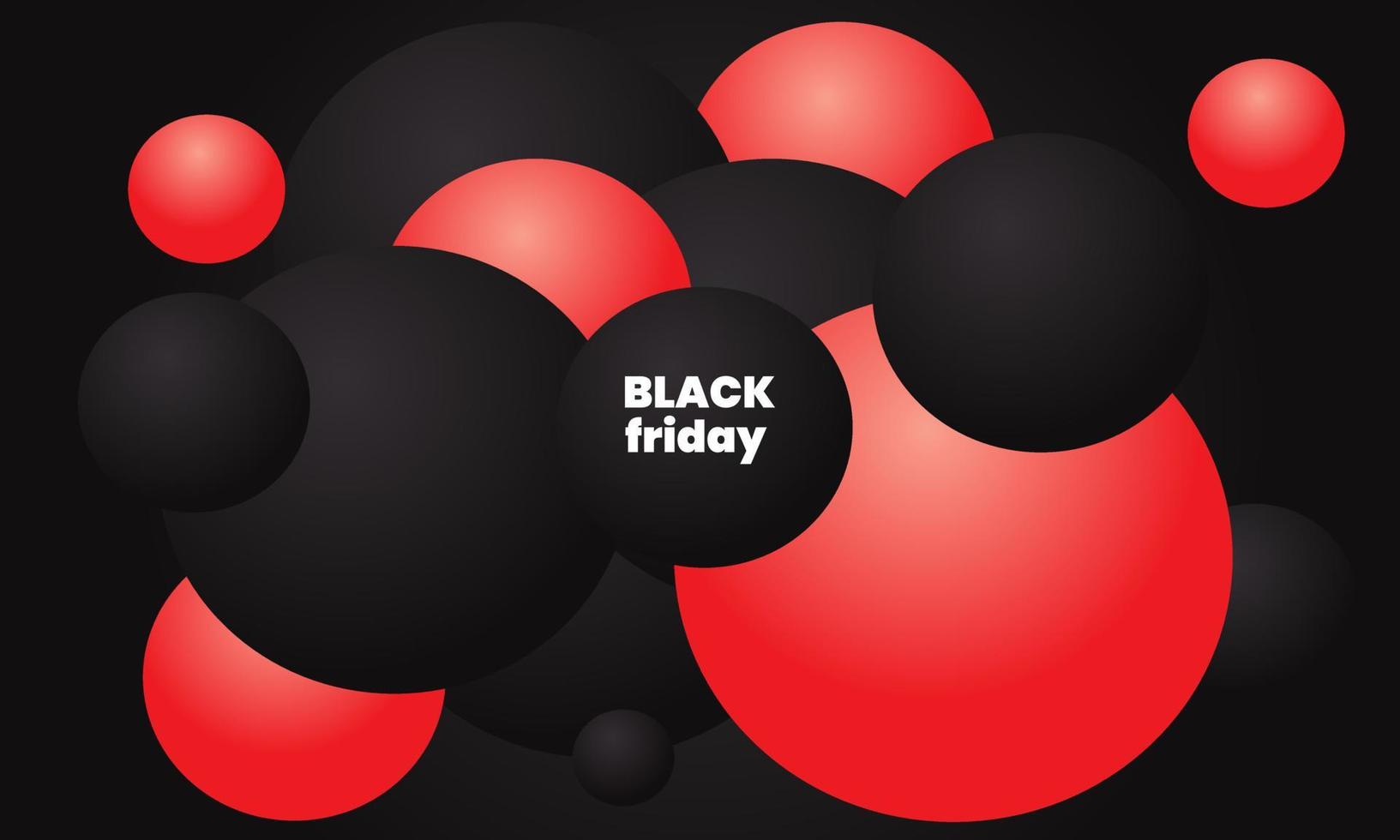 illustration 3d abstract red black flying spheres vector
