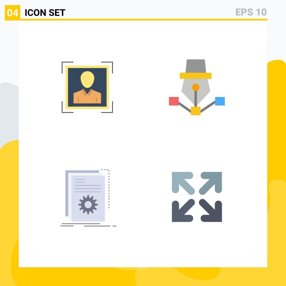 4 Universal Flat Icon Signs Symbols of user app profile image art developer Editable Vector Design Elements