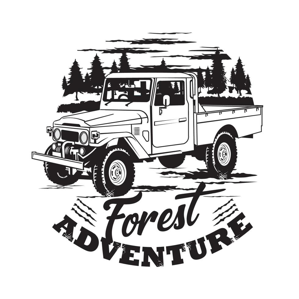 Off road Adventure vehicle logo design, perfect for t shirt design and club logo vector