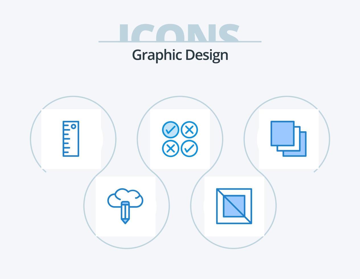 Design Blue Icon Pack 5 Icon Design. . layers. ruler. group. tick vector