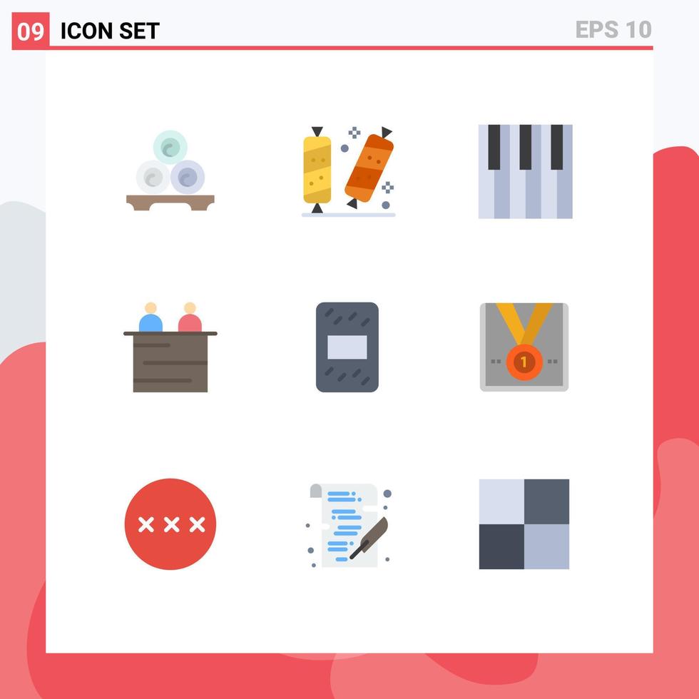 Set of 9 Modern UI Icons Symbols Signs for people business sugar sound music Editable Vector Design Elements