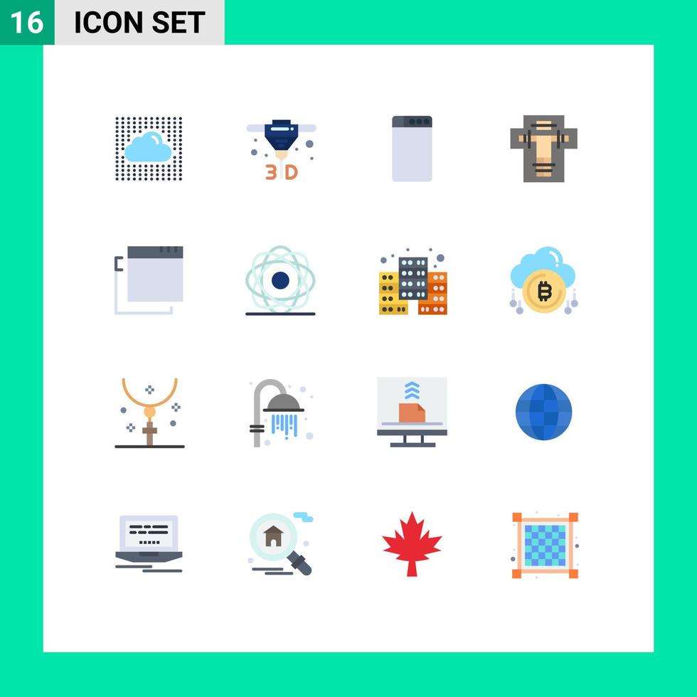 Set of 16 Modern UI Icons Symbols Signs for atom apps machine penalty decapitate Editable Pack of Creative Vector Design Elements
