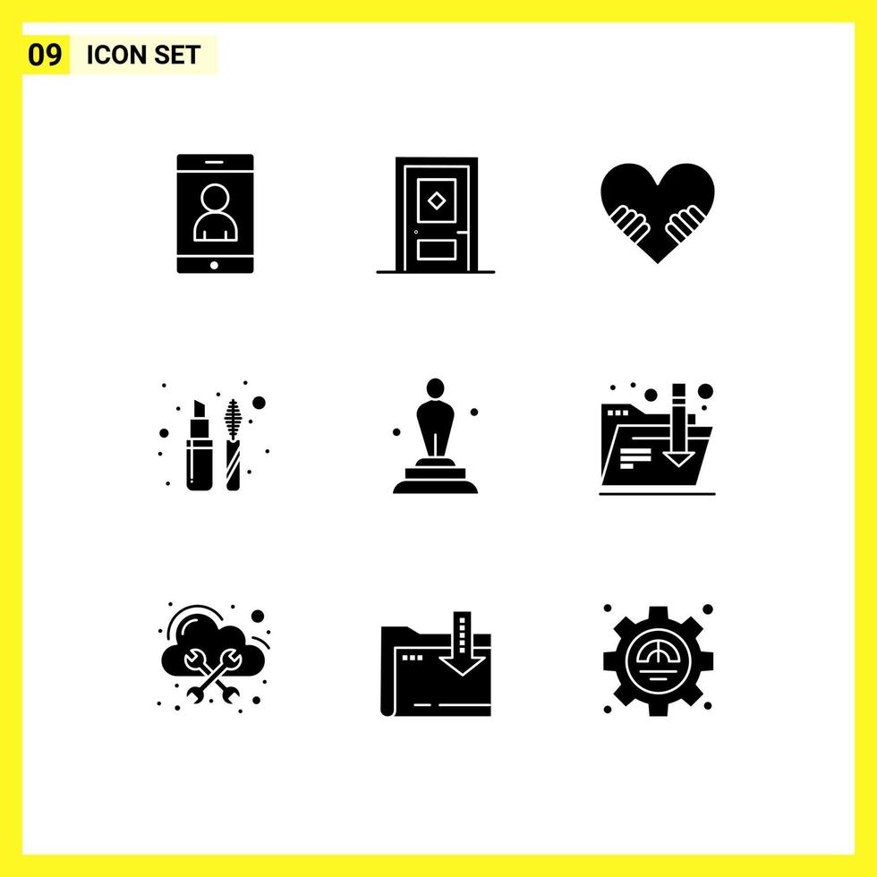 9 9 creativo íconos moderno señales y símbolos de estatua premio amor academia transatlántico editable vector diseño elementos
