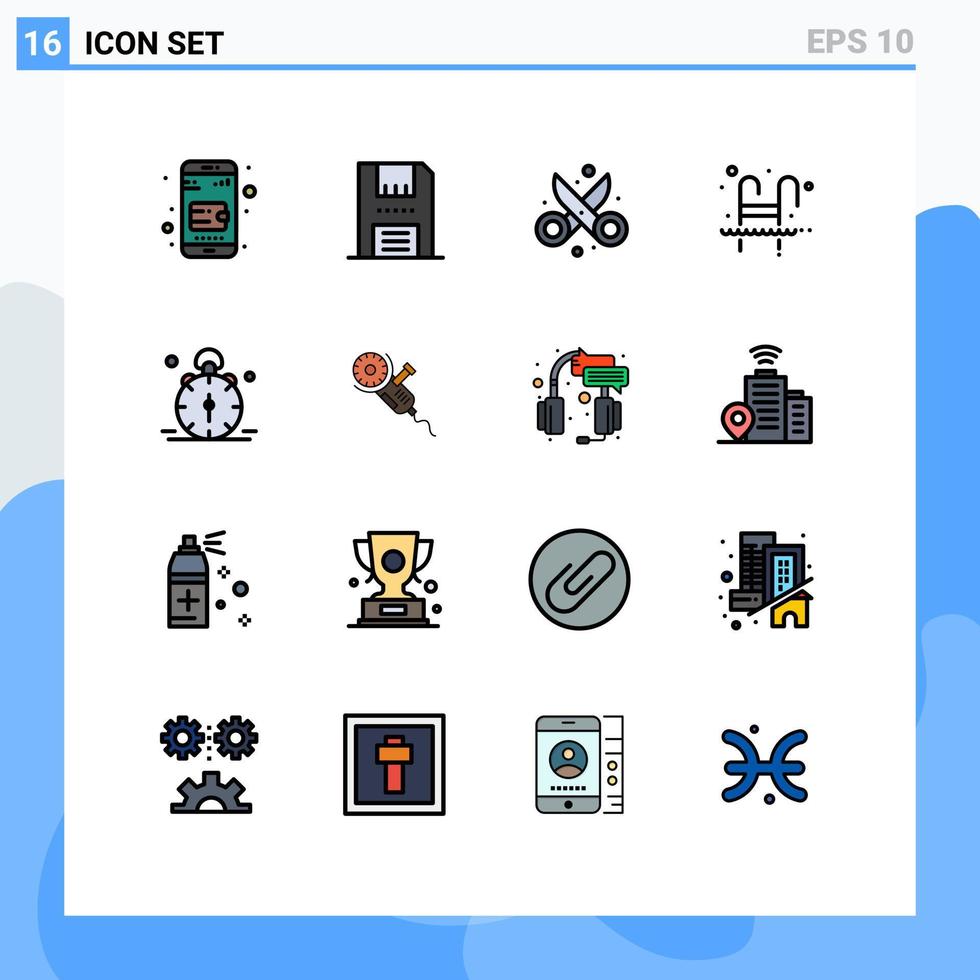 16 Creative Icons Modern Signs and Symbols of water swim clippers pool art Editable Creative Vector Design Elements