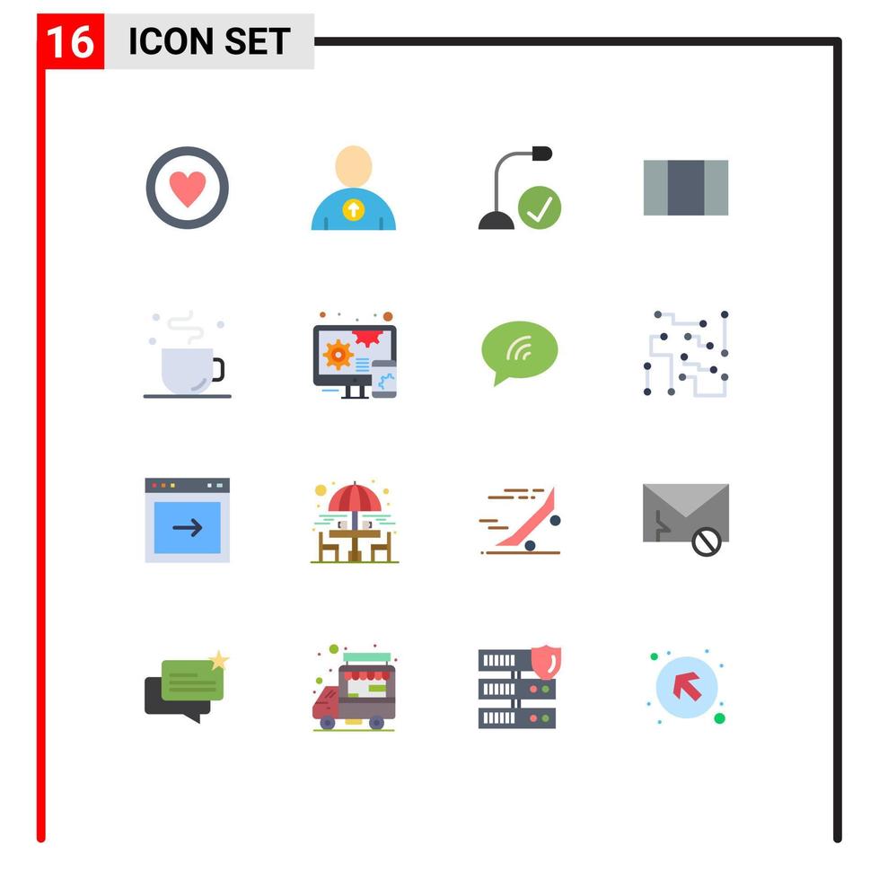 16 Creative Icons Modern Signs and Symbols of time coffee connected break layout Editable Pack of Creative Vector Design Elements