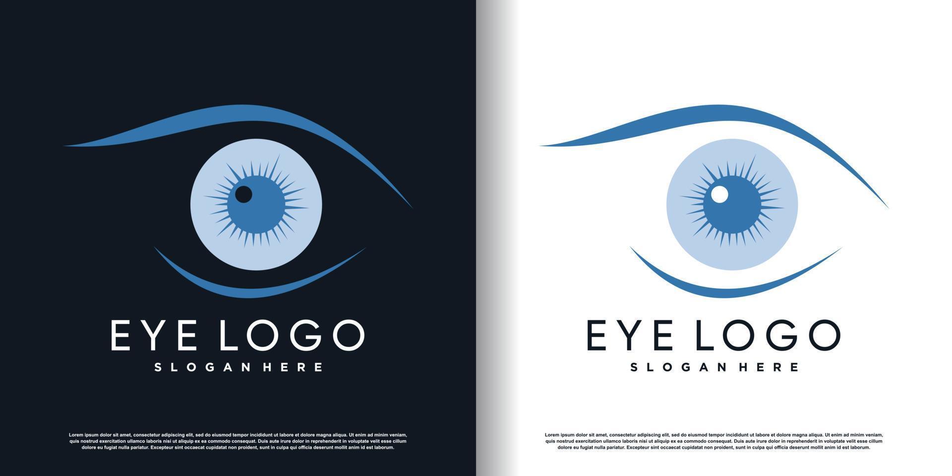 Eye logo design template with creative concept premium vector 19654834