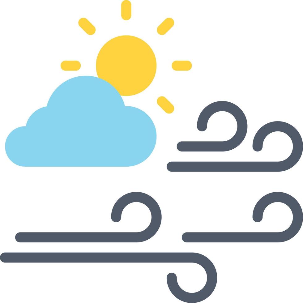 breezy windy sky wind - flat icon vector