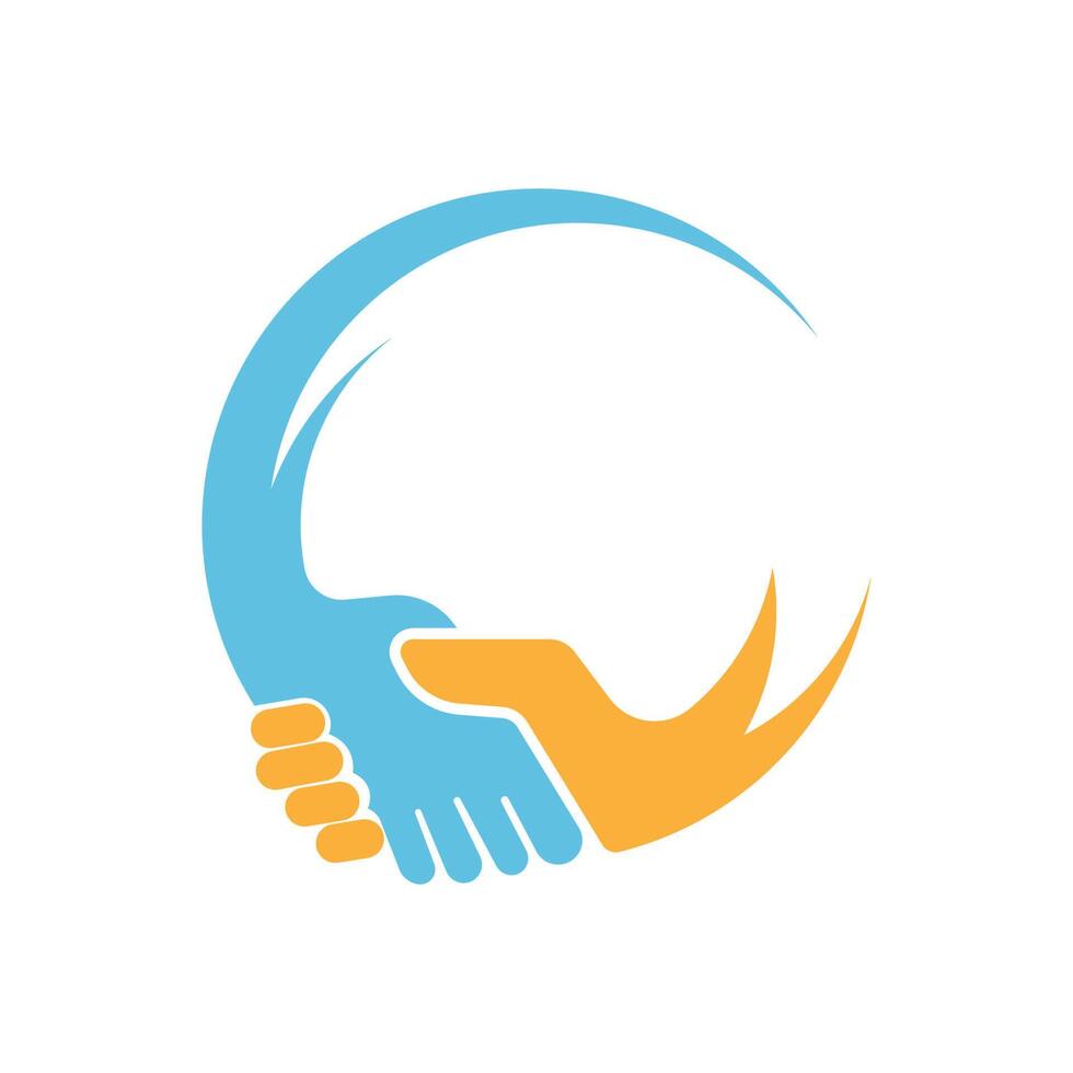 diseño de logotipo de icono de apretón de manos vector