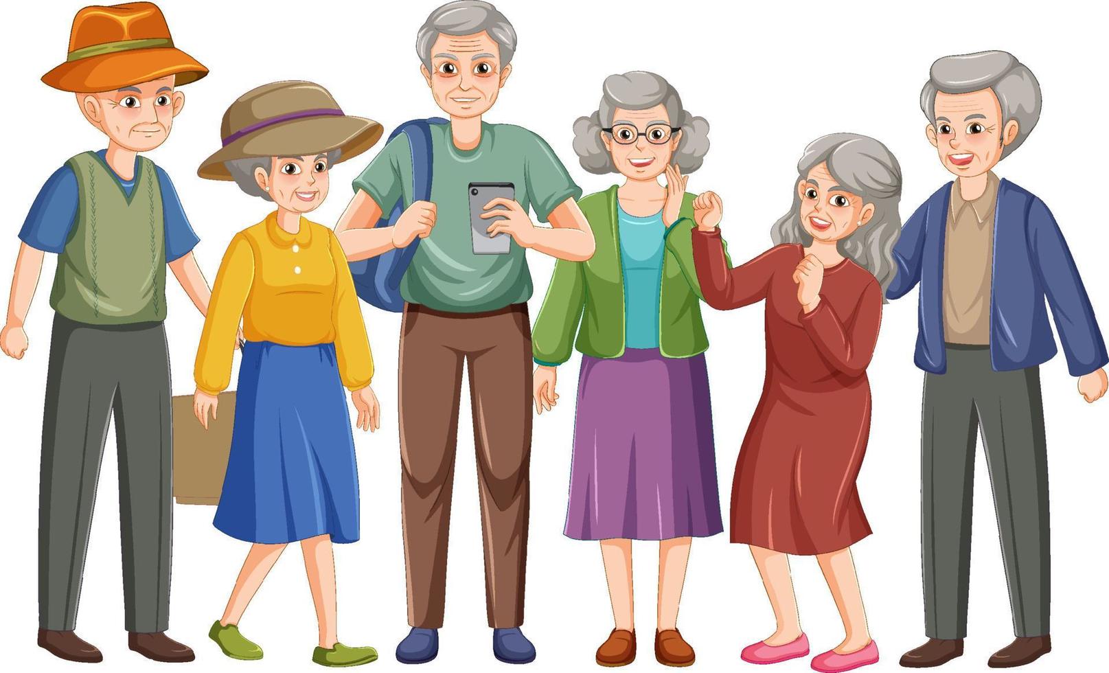 feliz grupo de personas mayores vector