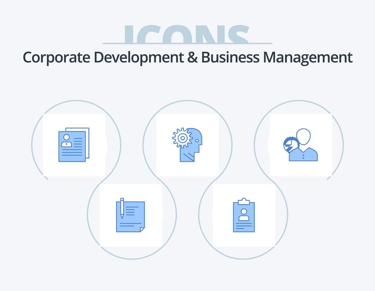 Corporate Development And Business Management Blue Icon Pack 5 Icon Design. personal. delete. application. contact. profile vector