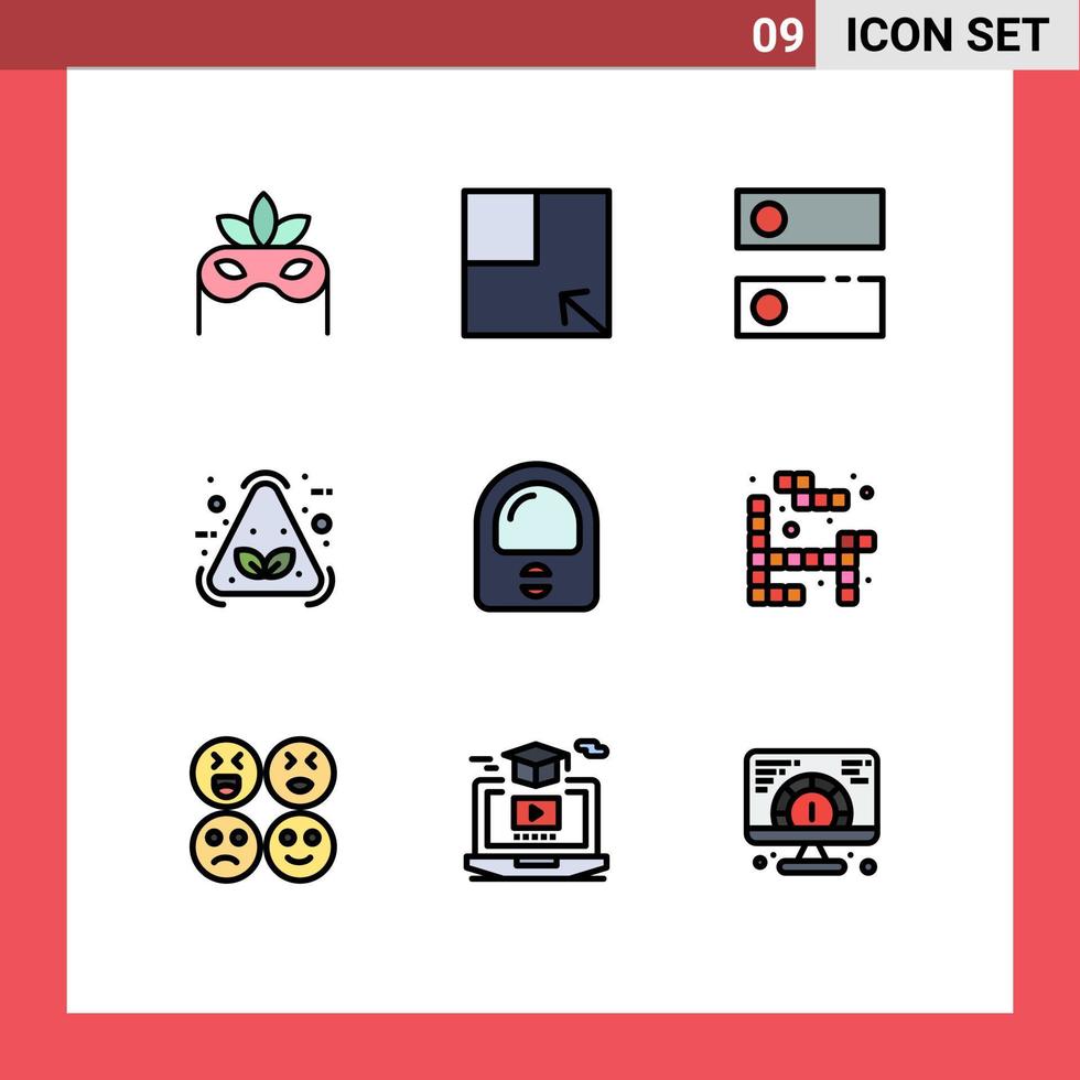conjunto de 9 9 moderno ui íconos símbolos señales para tetris casco sistema astronauta articulo editable vector diseño elementos