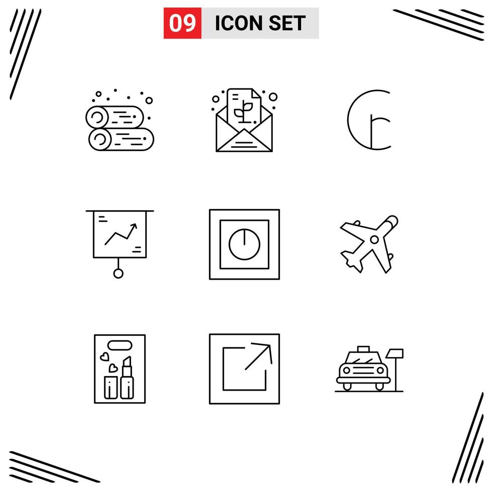 Modern Set of 9 Outlines Pictograph of devices marketing cruzeiro finance business Editable Vector Design Elements