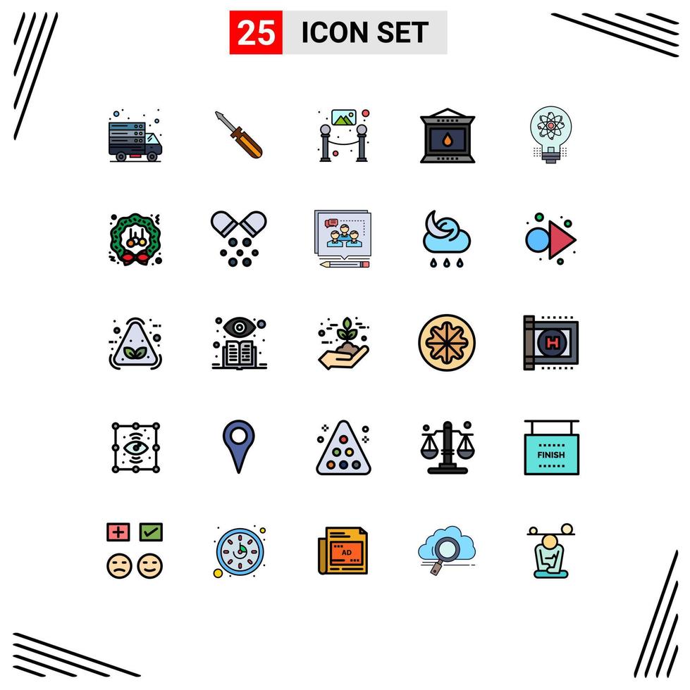 25 Creative Icons Modern Signs and Symbols of idea lantern tools lamp place Editable Vector Design Elements