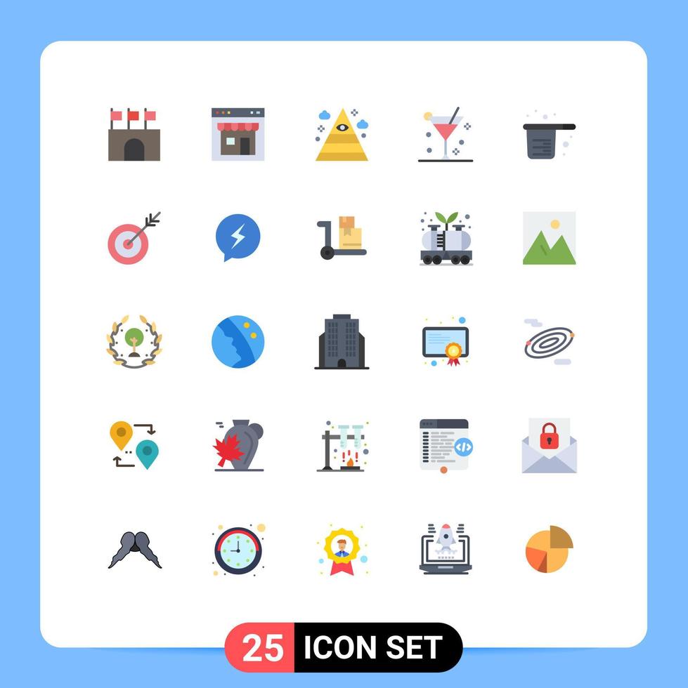 Stock Vector Icon Pack of 25 Line Signs and Symbols for summer cocktail page alcohol pyramid Editable Vector Design Elements
