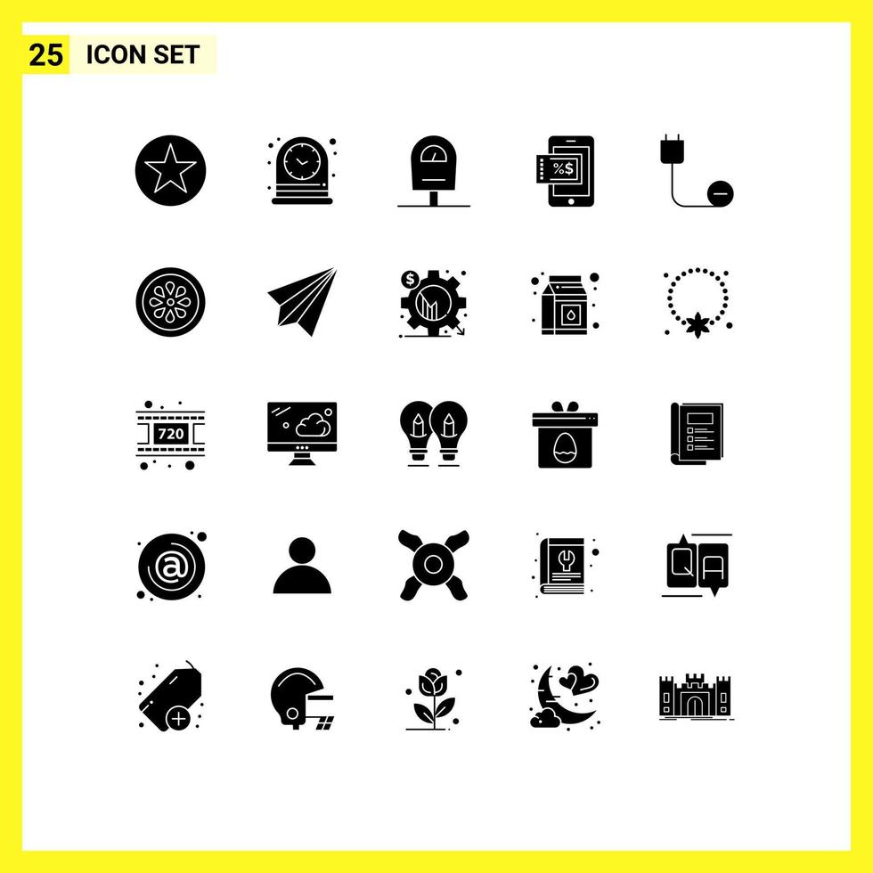 Stock Vector Icon Pack of 25 Line Signs and Symbols for devices computers watch discount mobile Editable Vector Design Elements