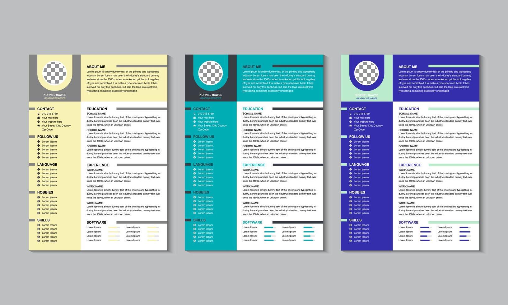 This Is Professional Personal Resume Template Design vector
