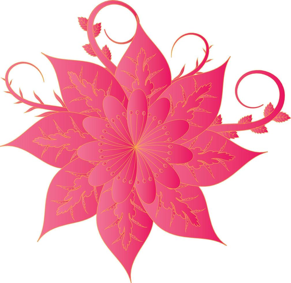 Gradient floral and doodle vector