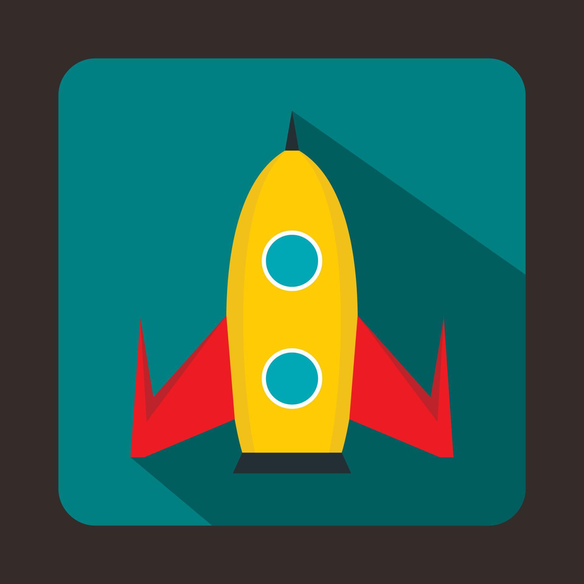 Rocket icon, flat style 19655430 Vector Art at Vecteezy