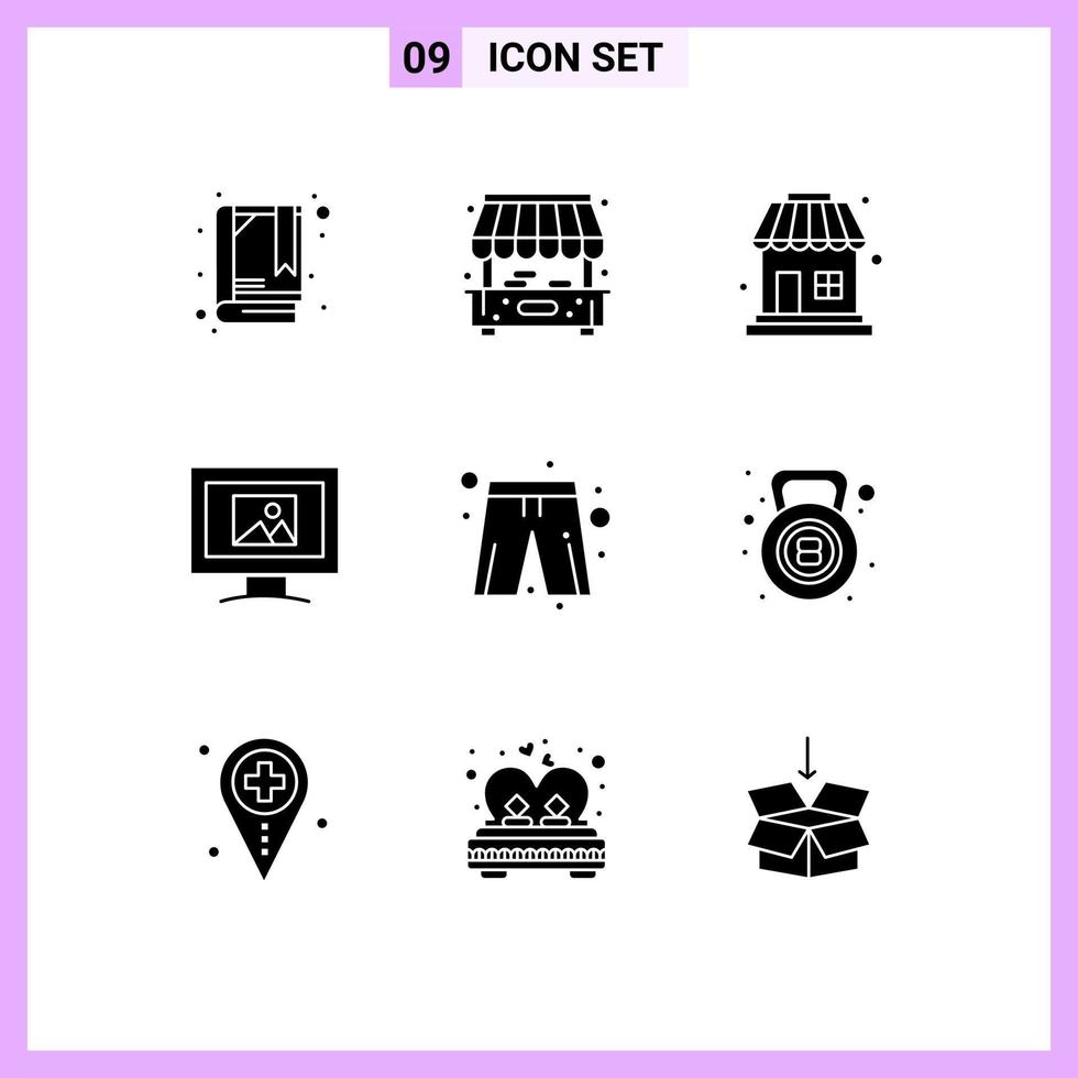 9 Creative Icons Modern Signs and Symbols of kettle bell player dress sale pants cloth Editable Vector Design Elements
