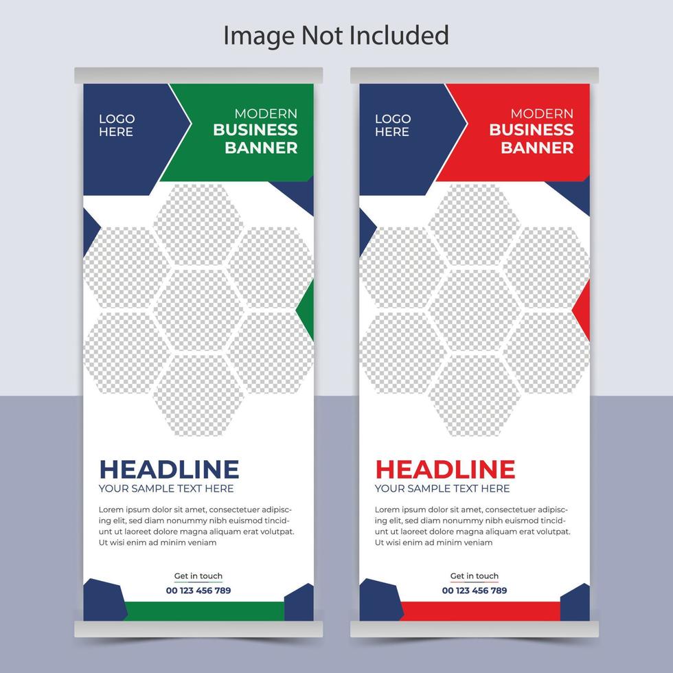 Business roll up banner, corporate company roll up banner template design vector