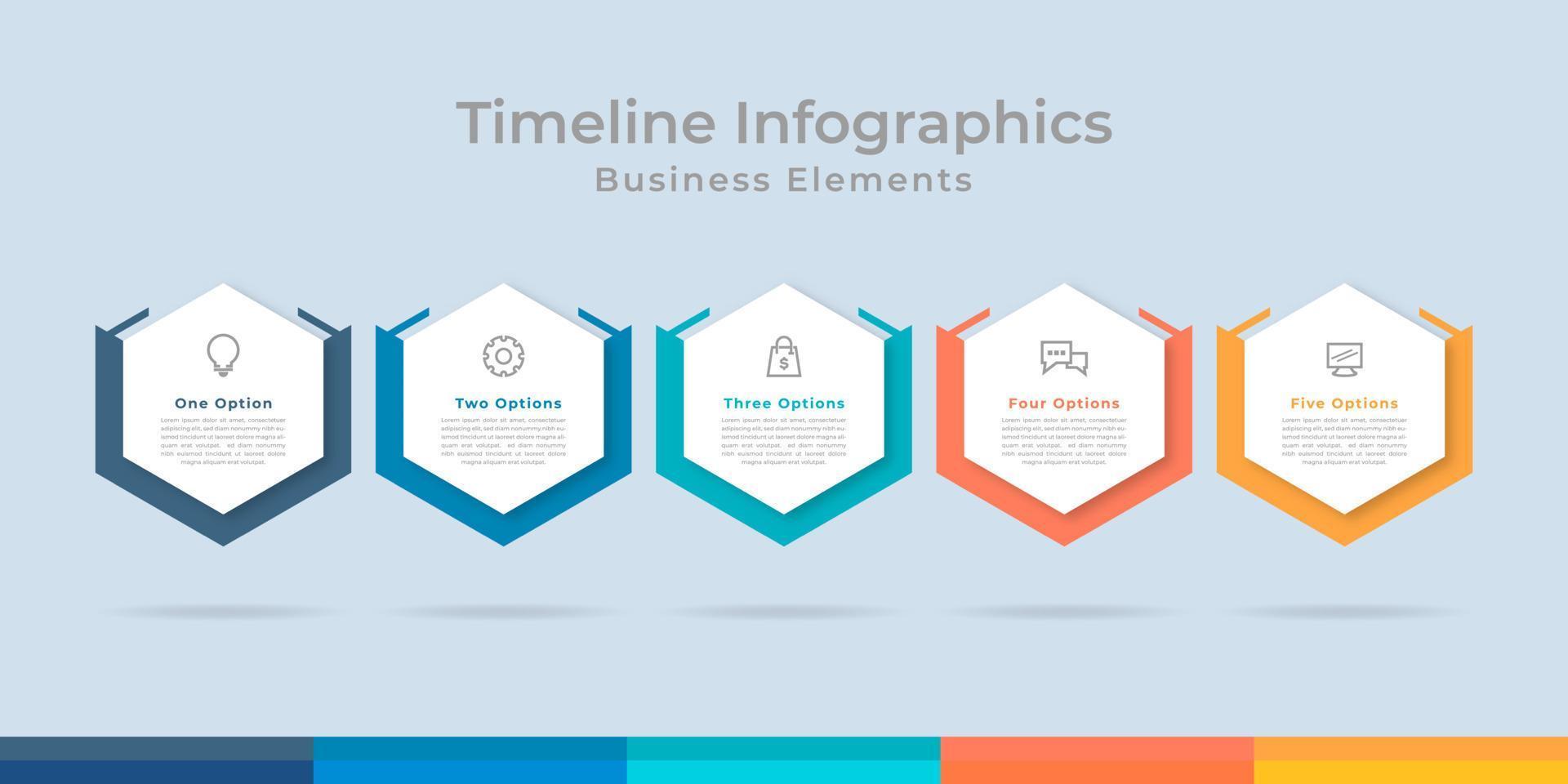 Business Data Visualization Process Chart. Abstract Diagram Graph with Steps, Options for Infographic vector
